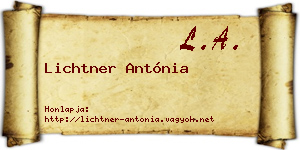 Lichtner Antónia névjegykártya